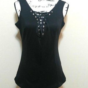 Venus shoestring lace up sleeveless tank top M